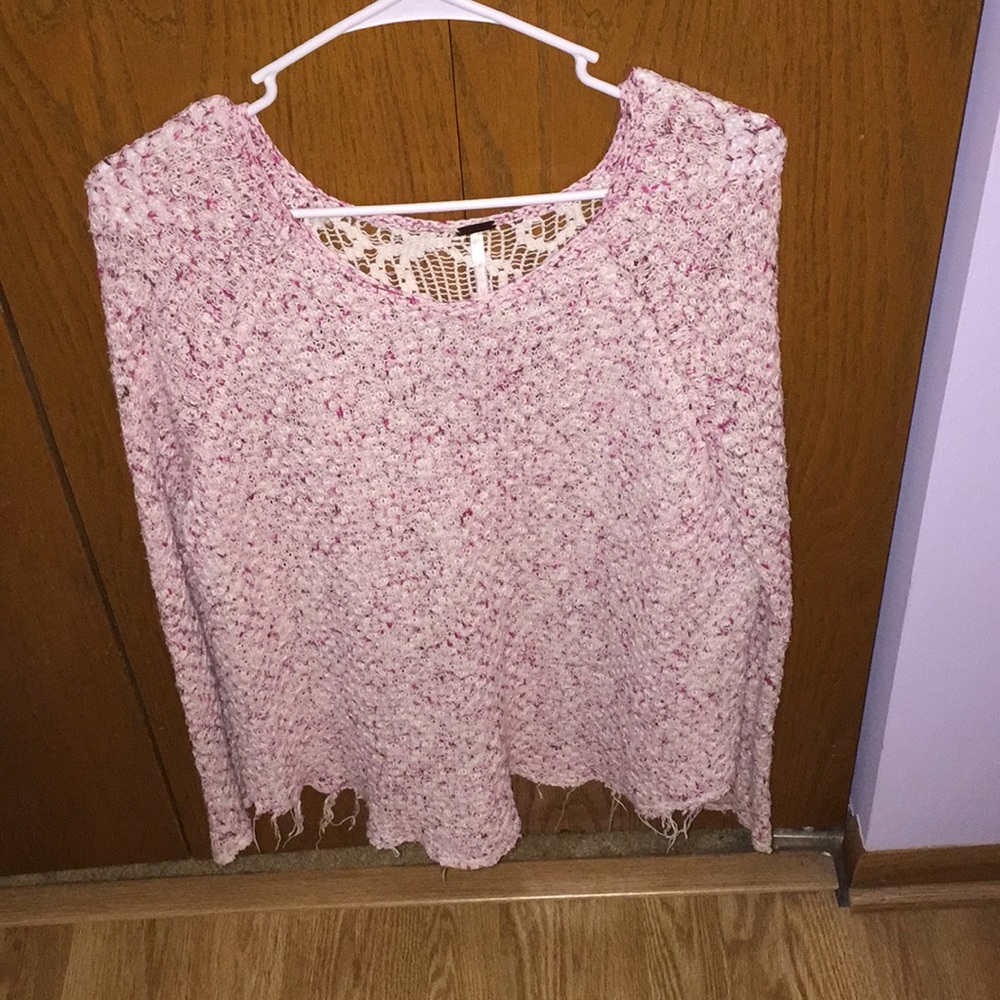 Free People lace long sleeve sweater